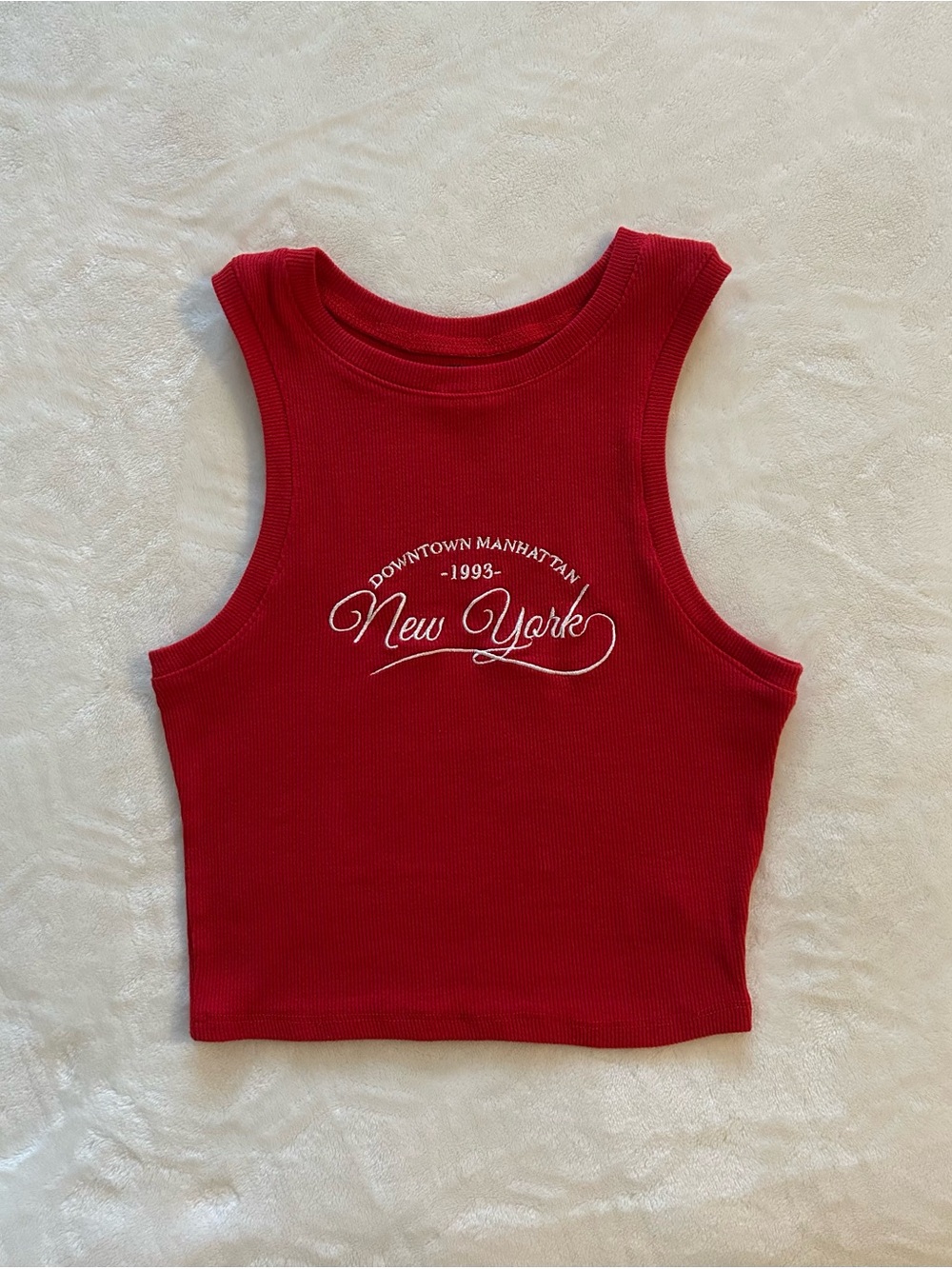 Downtown Manhattan 1993 New York Cropped Tank Top